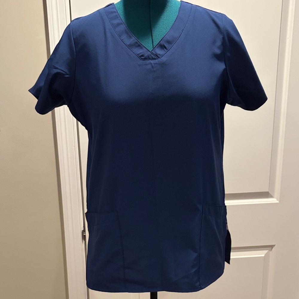 Women's Blue V-Neck W123 scrub top